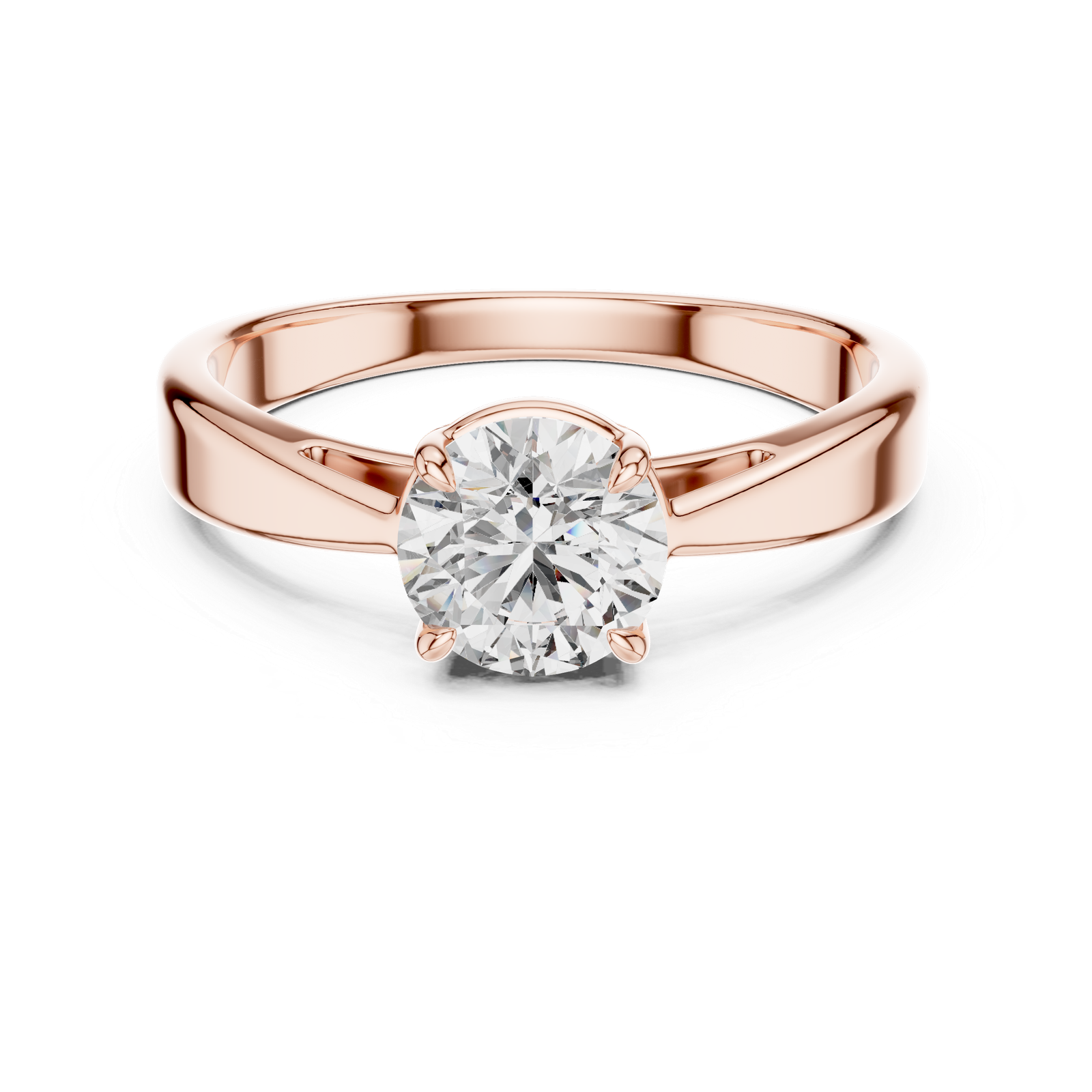 Elegant 4-Prong Round Diamond Ring