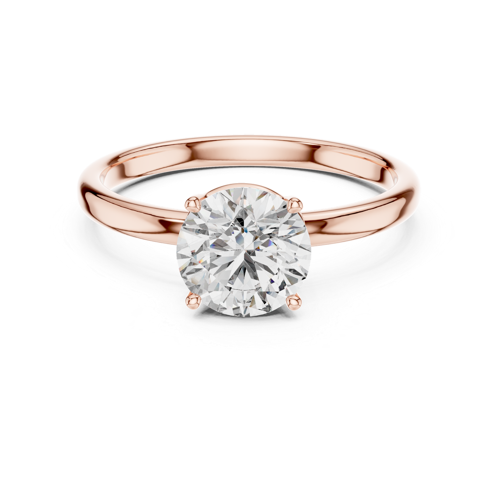 Elegant 4-Prong  Gold Diamond Solitaire Ring