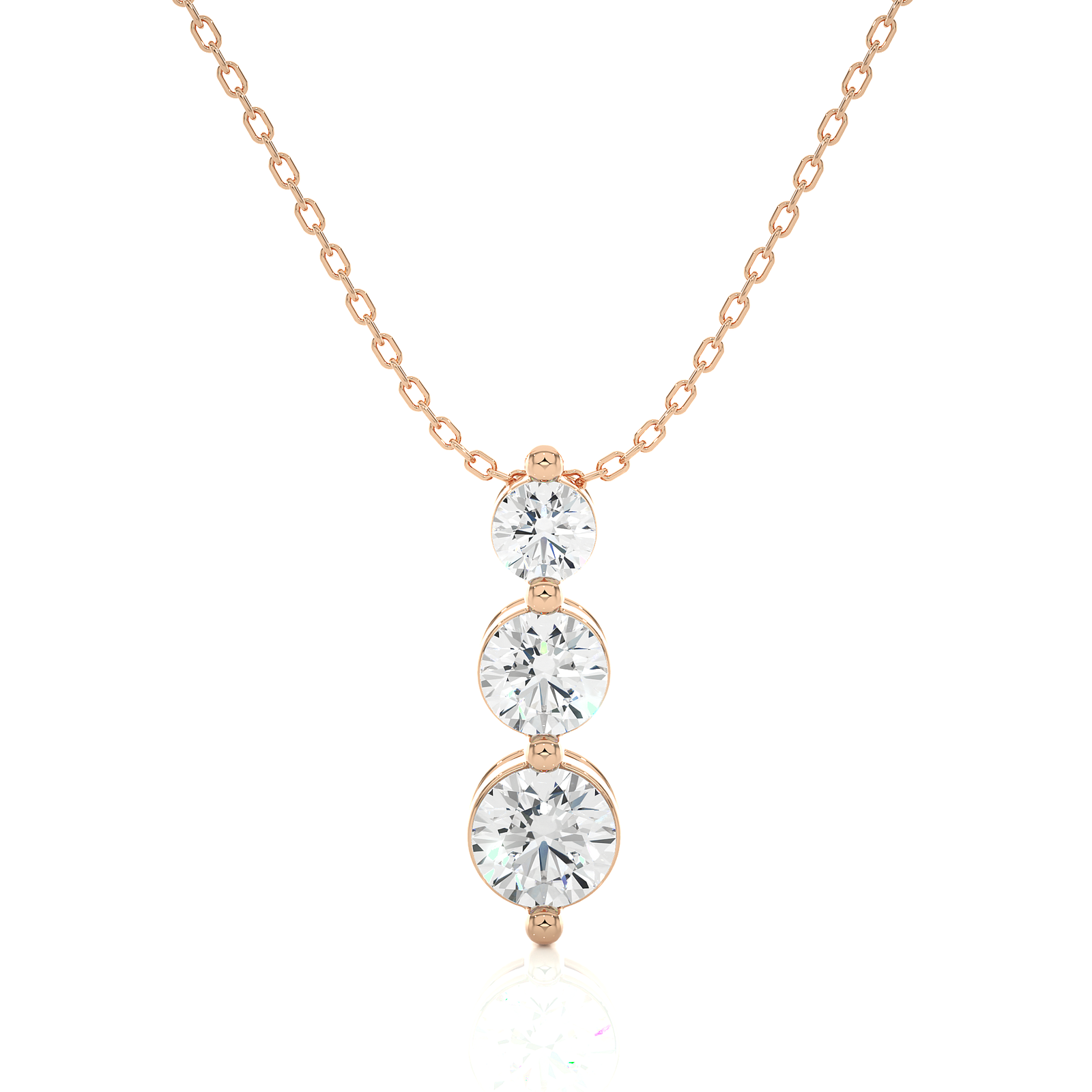 Trio Lab Grown Diamond Drop Pendant