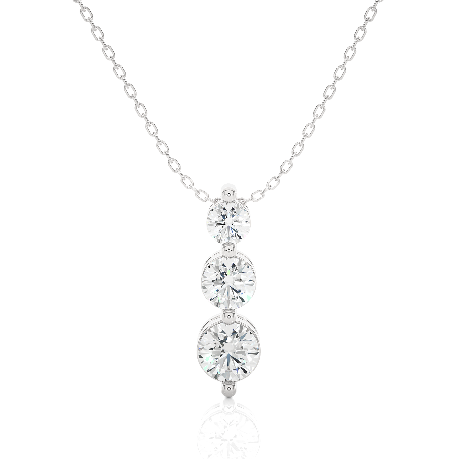 Trio Lab Grown Diamond Drop Pendant