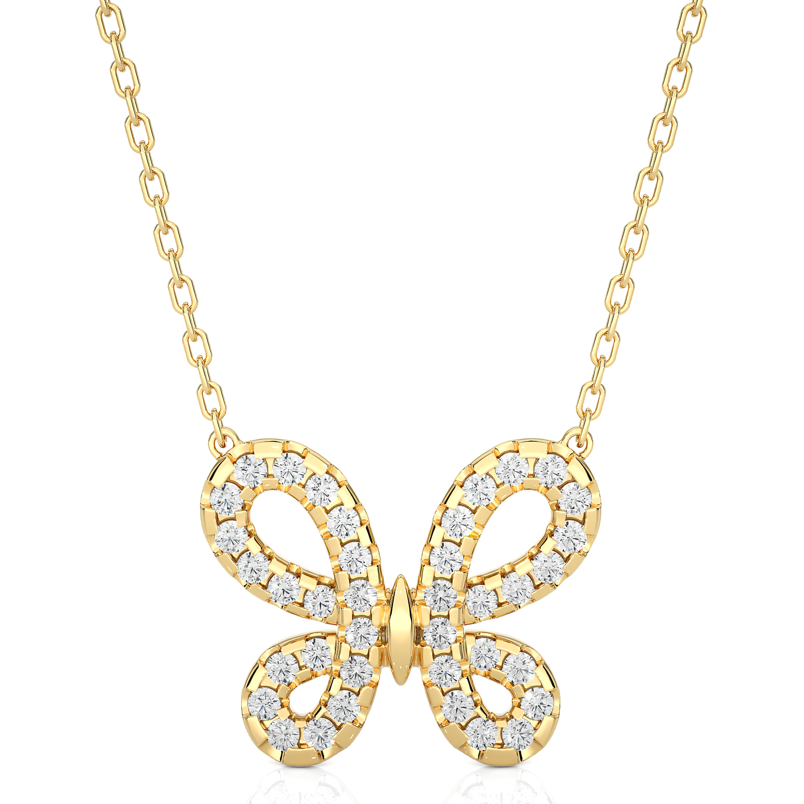 Elegant Diamond Butterfly Pendant