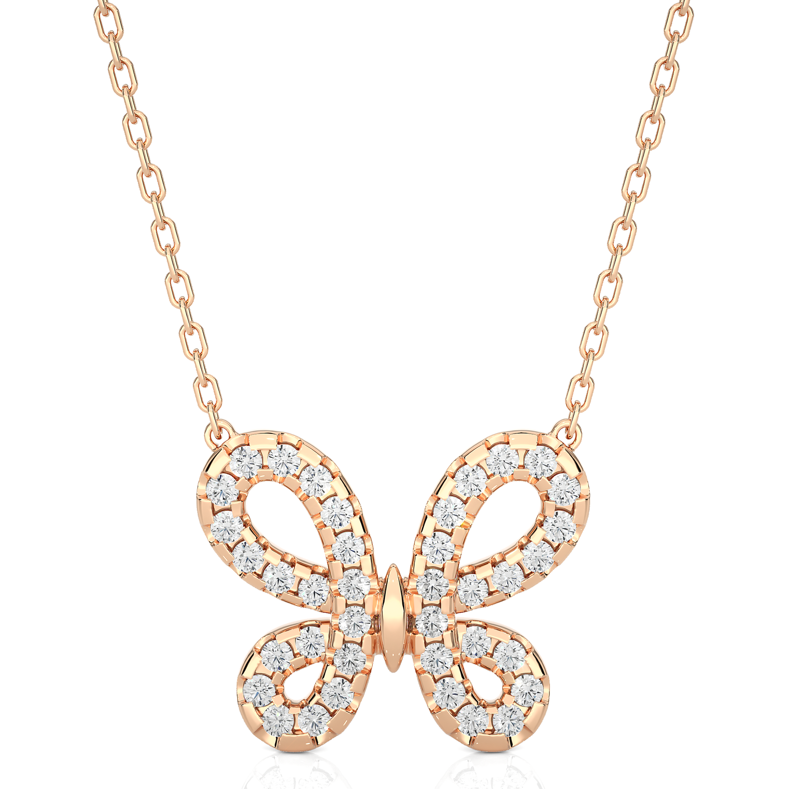 Elegant Diamond Butterfly Pendant