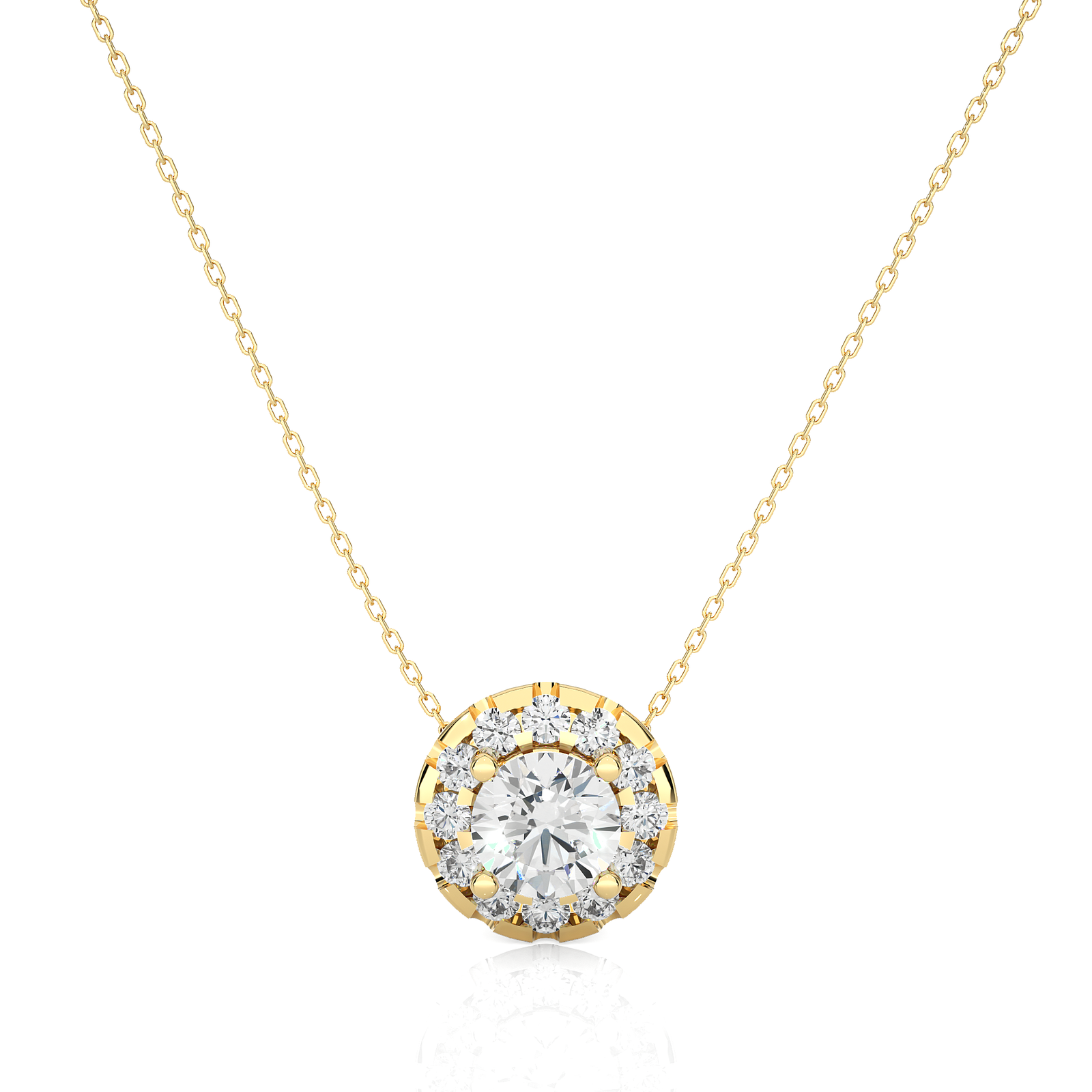 Diamond Halo Pendant Necklace