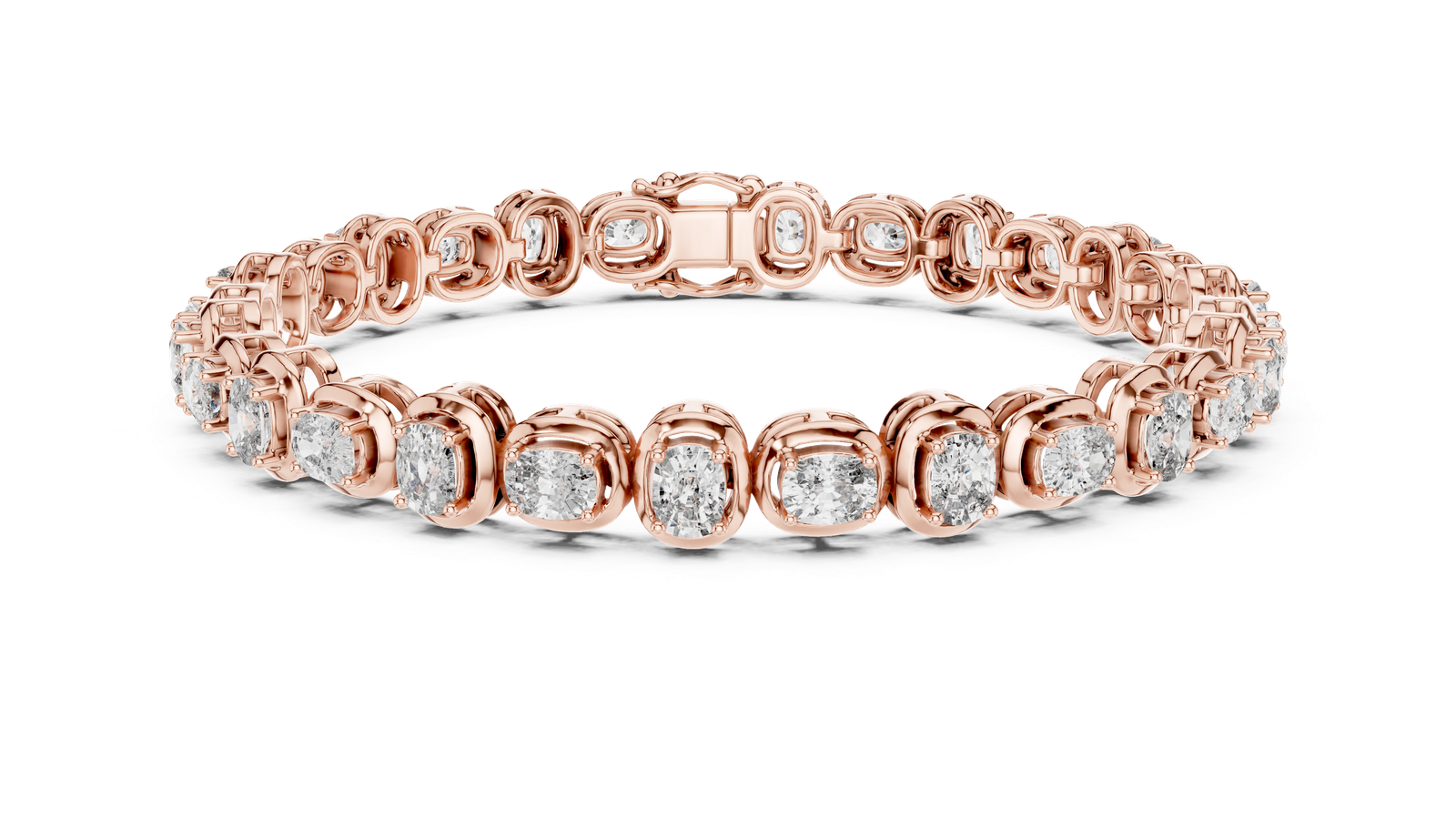 Cushion-Cut Diamond Link Bracelet