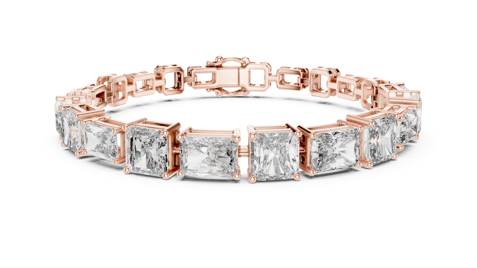 RADIENT-Cut Halo Diamond Bracelet