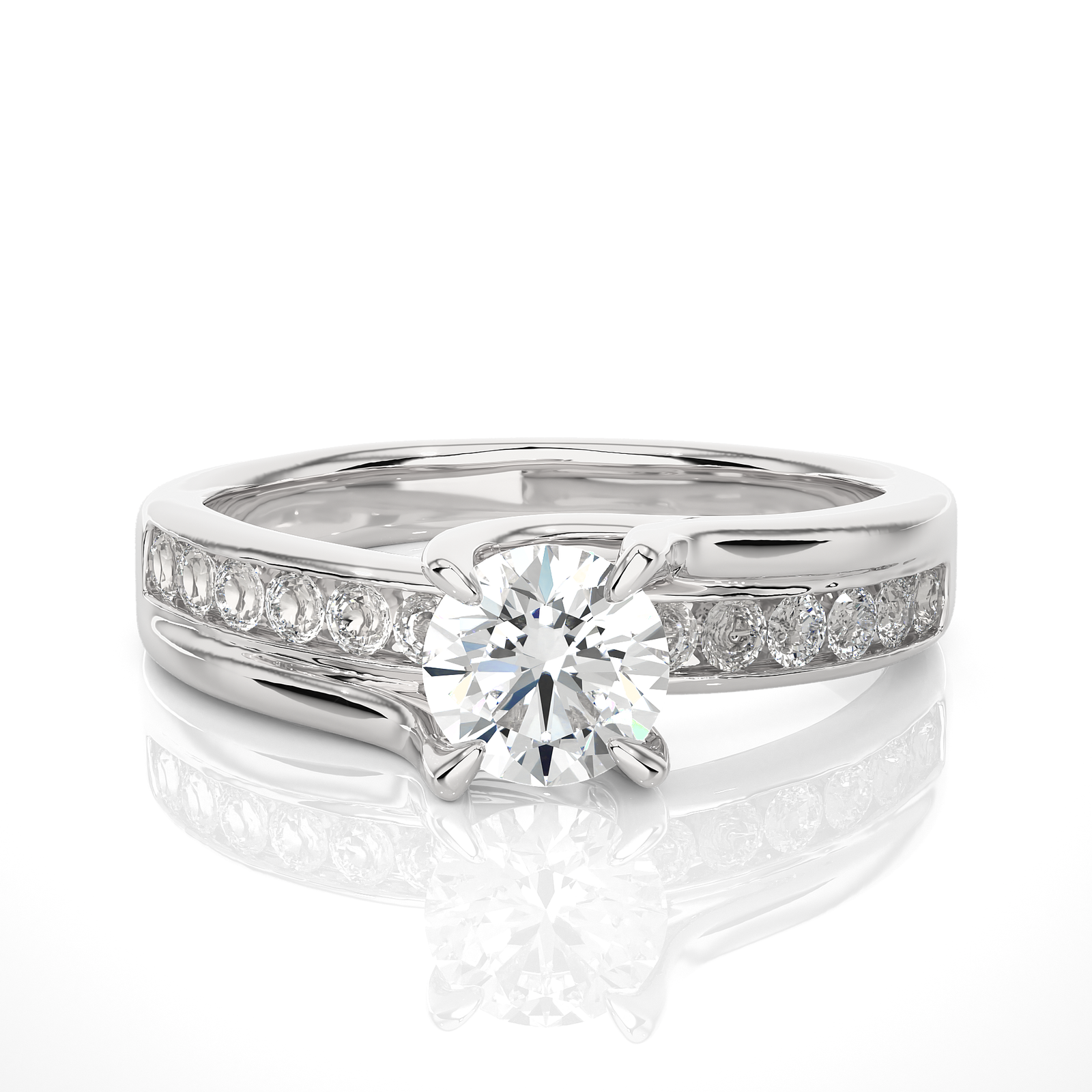 Channel-Set Diamond Solitaire Ring