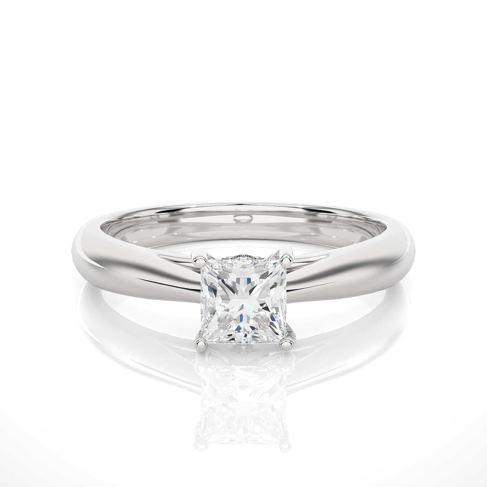  Princess-Cut Solitaire Engagement Ring