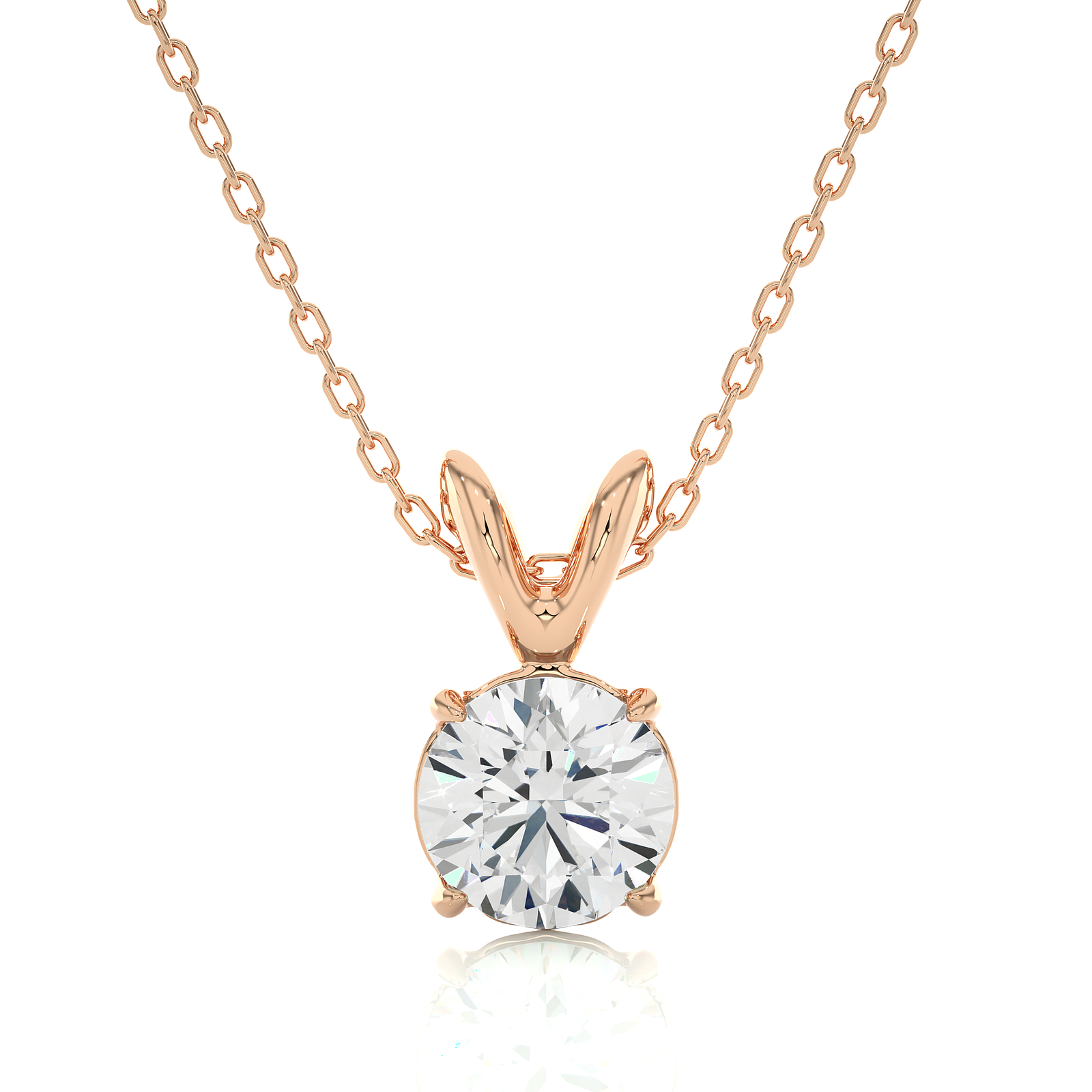 Round Diamond Solitaire Pendant