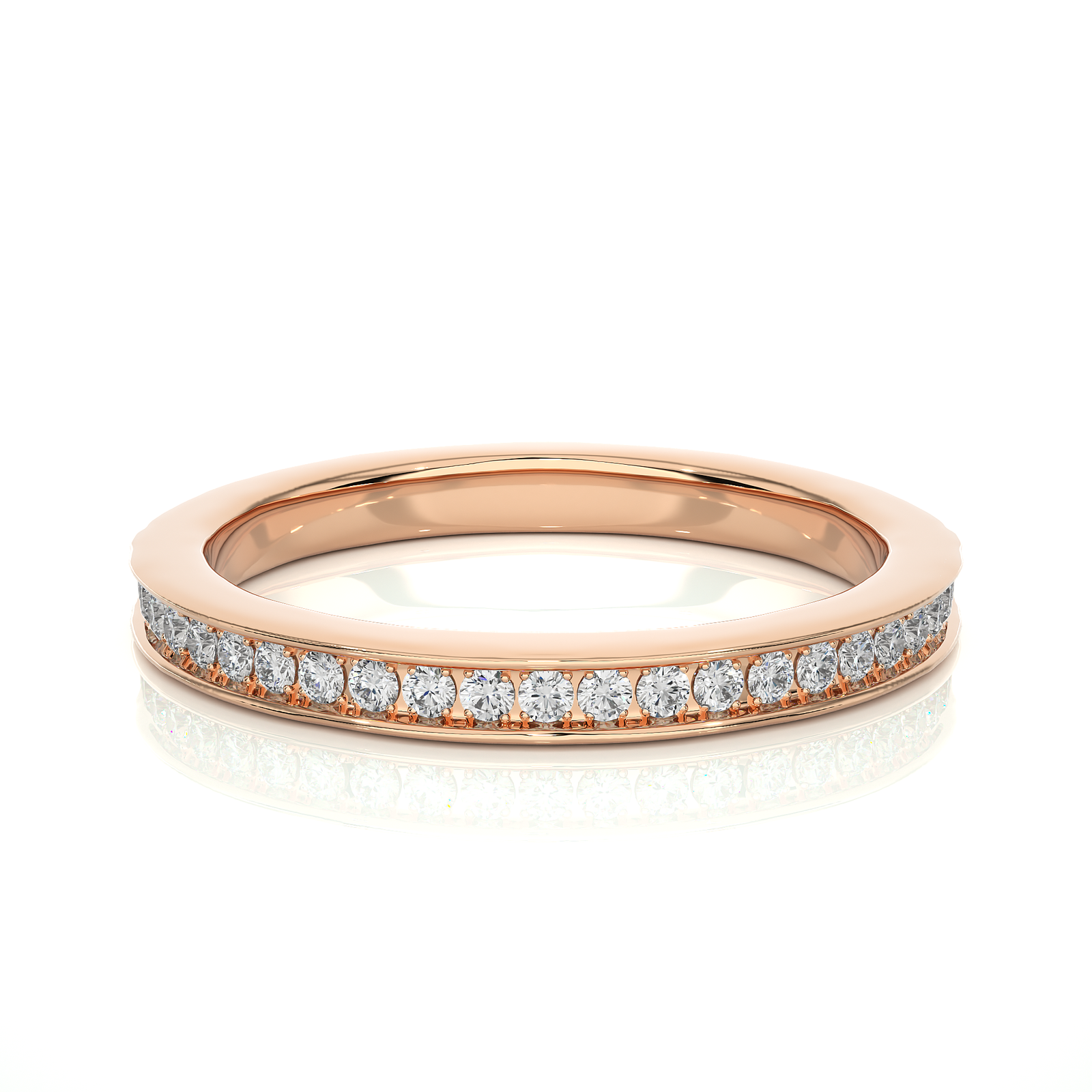 Channel Set Diamond Wedding Band