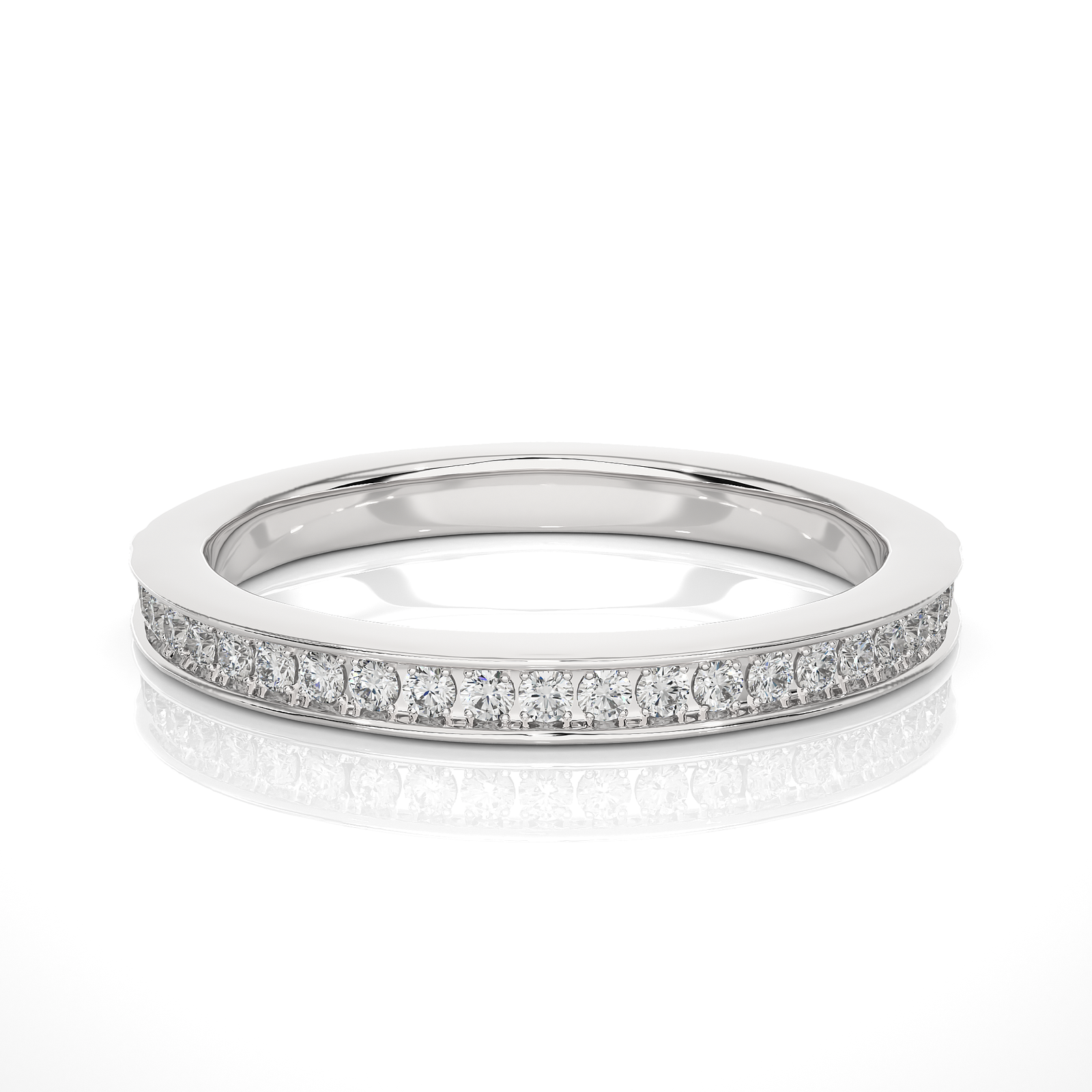 Channel Set Diamond Wedding Band