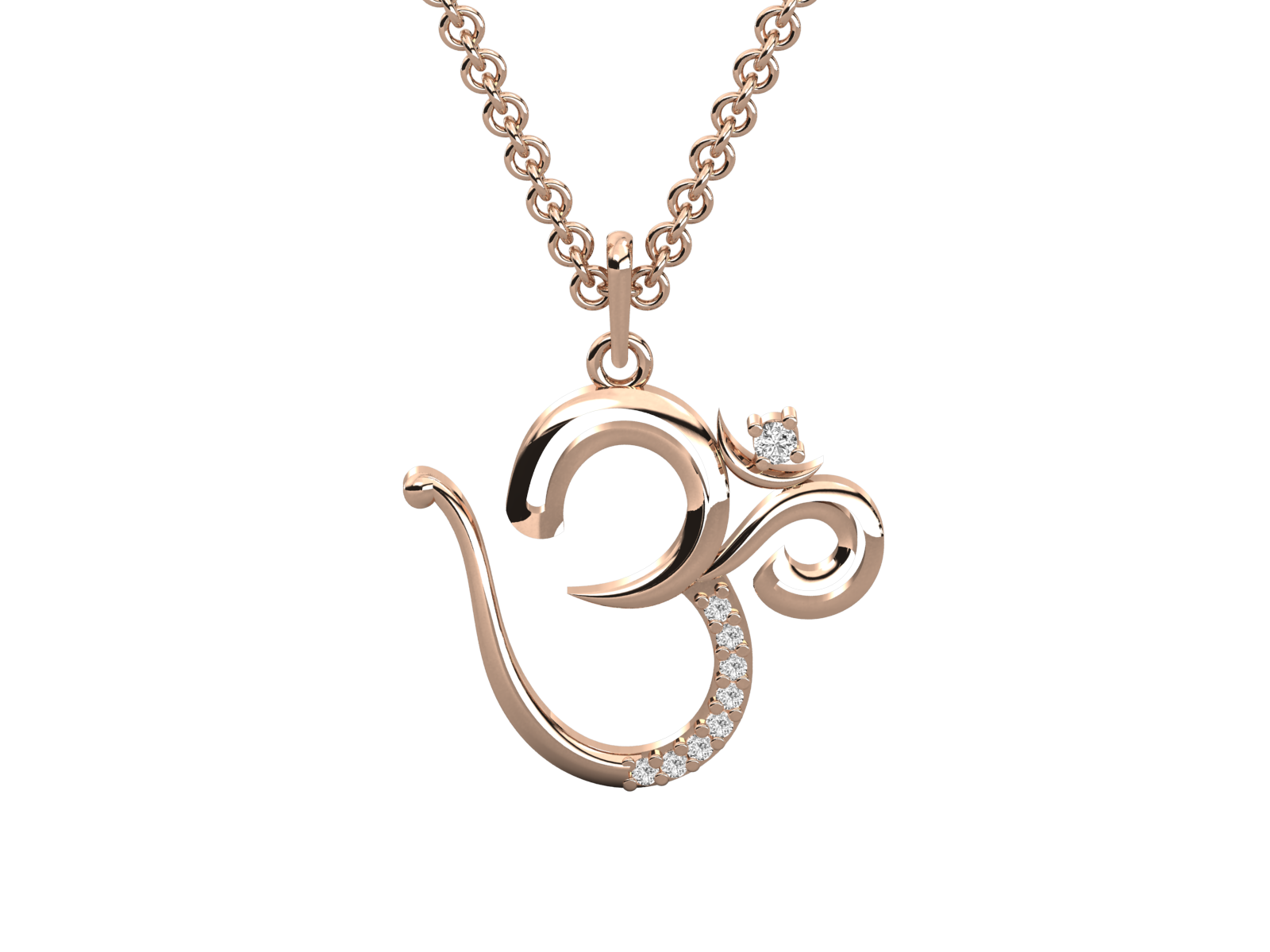Elegant Diamond-Studded Om Pendant