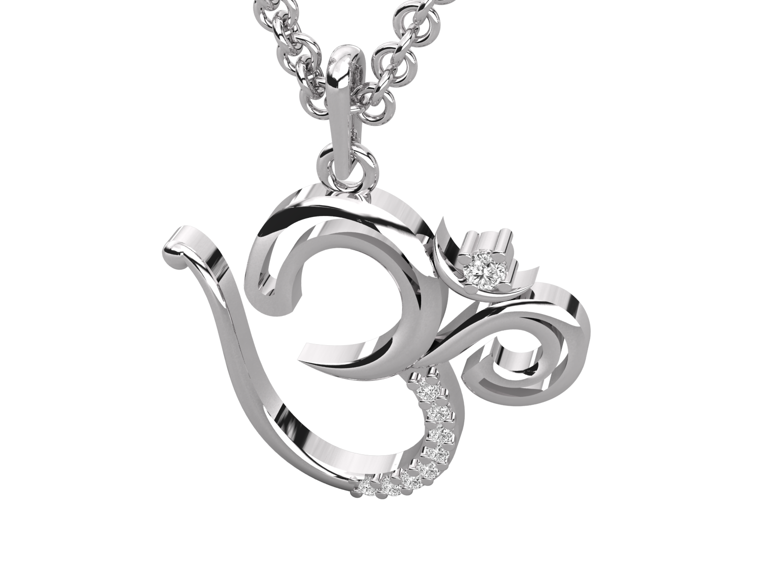 Elegant Diamond-Studded Om Pendant