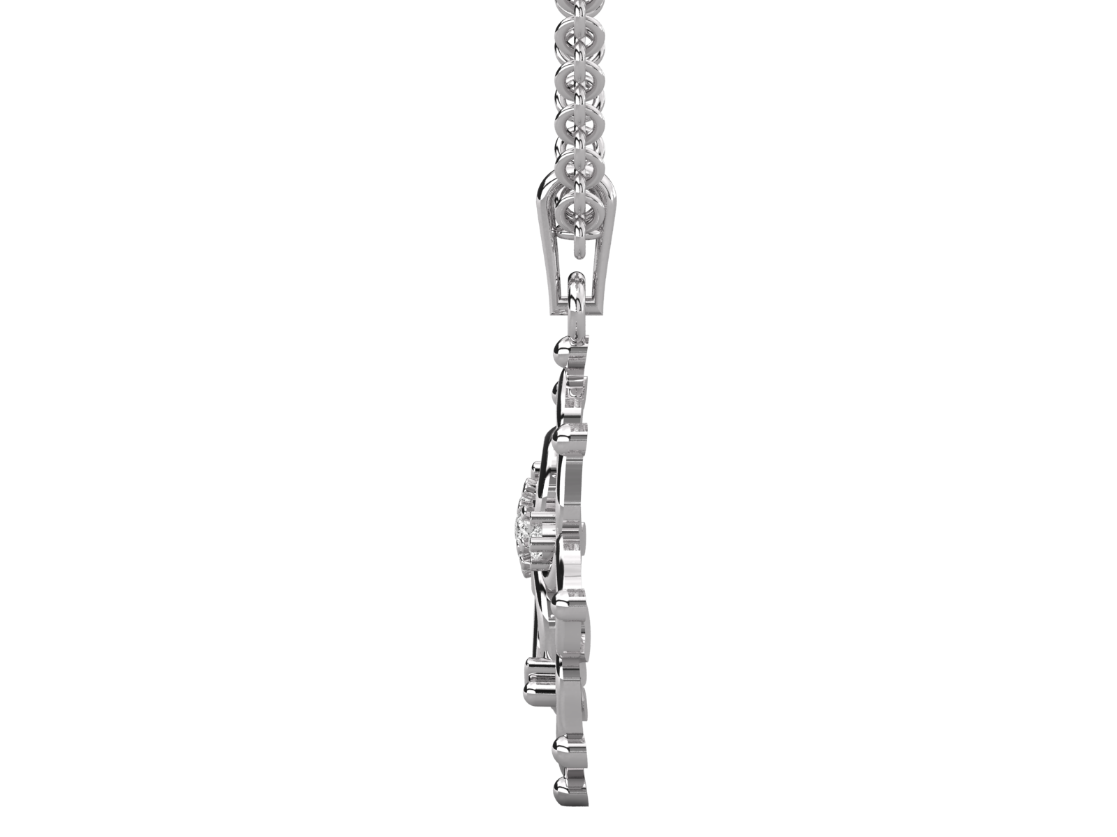 Floral Om Diamond Pendant