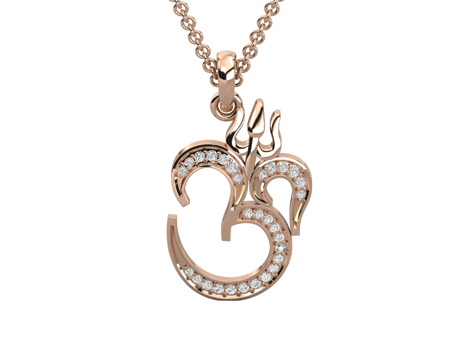 Divine Om Pendant with Trishul Motif