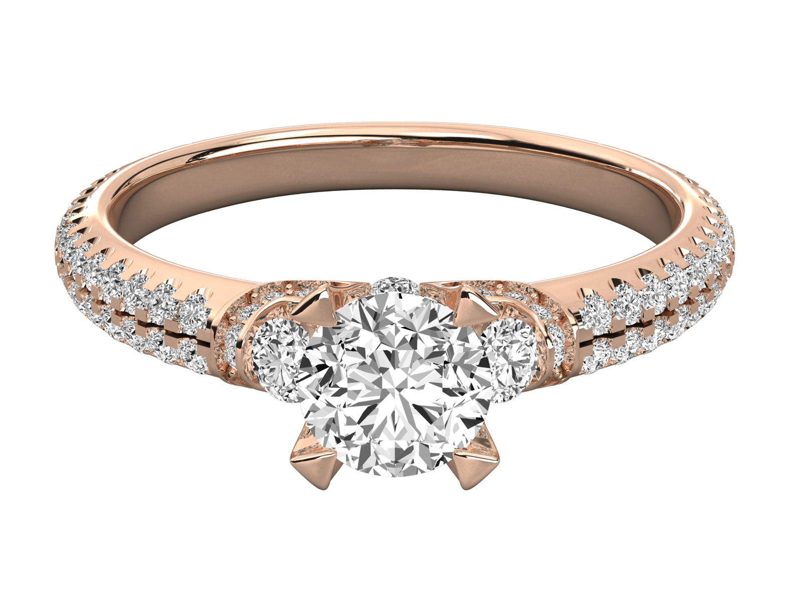 Dazzling Halo Accent Diamond Engagement Ring