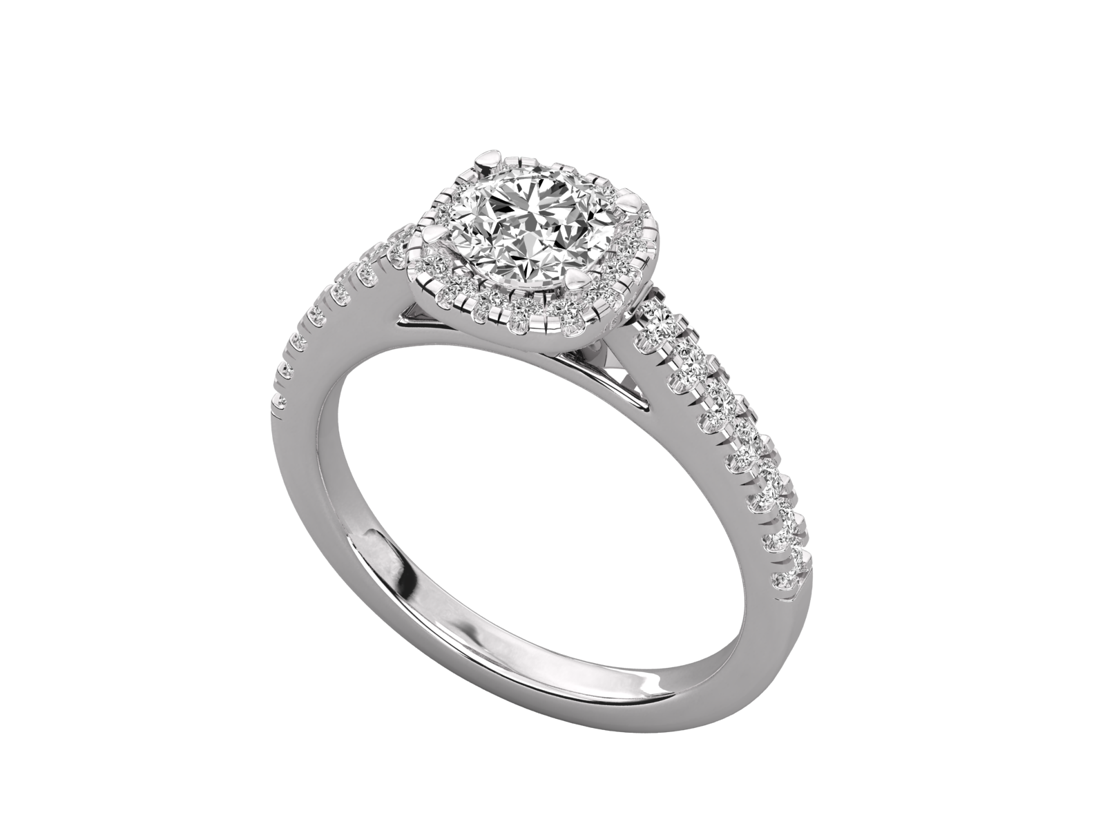 Round Halo Diamond Engagement Ring