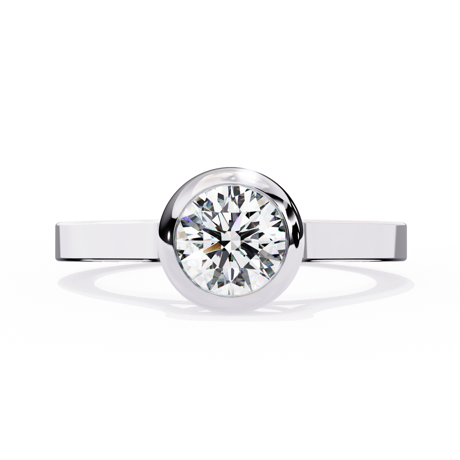 Classic Bezel-Set Round Diamond Ring