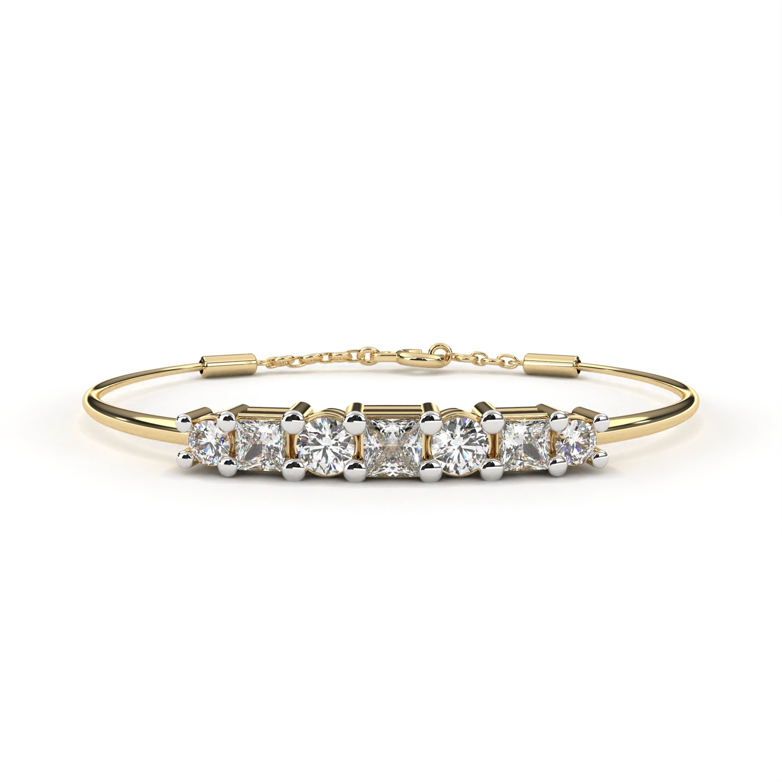 Princess & Round Diamond Bracelet